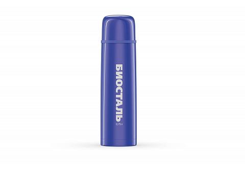 Фото термос у/г, nb-750c-b, с кнопкой, цвет синий, емкость 0,75 л