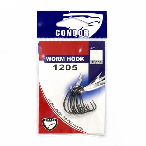 Фото крючок офсетный condor worm hook №4 bn (50 шт/упак)